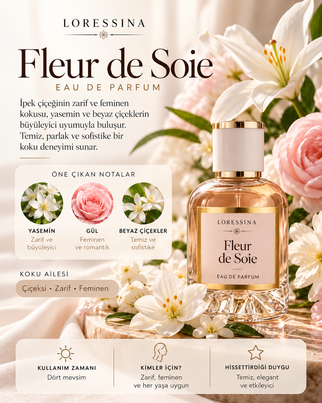LORESSİNA - Fleur de Soie  - PARFÜM 50 ml